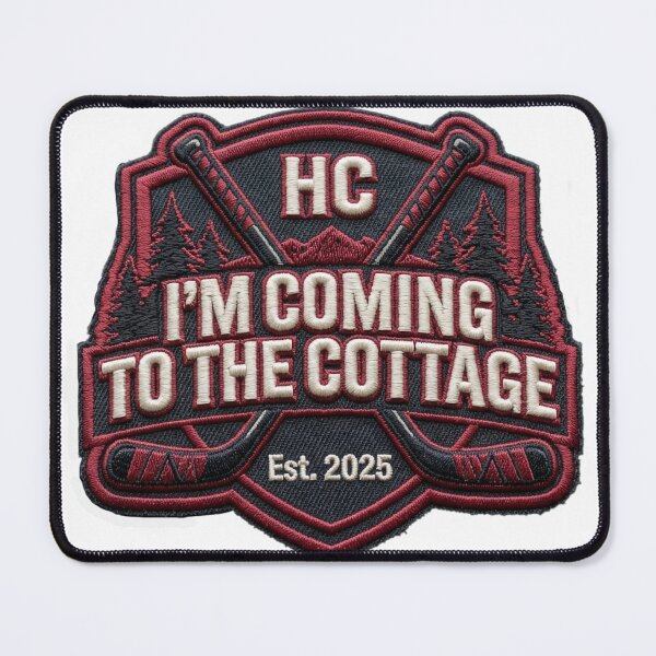 Item preview, I'm coming to the cottage – Romantic Phrase in Cozy Embroidered Style - Red designed and sold by Golden Chaos.