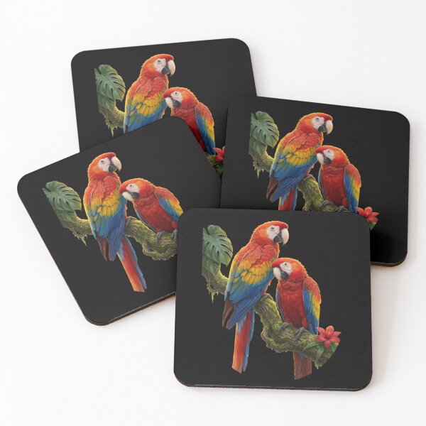 Item preview, Two Scarlet Macaws Tropical Portrait — Bird Lover Gift designed and sold by Zippy Creation.