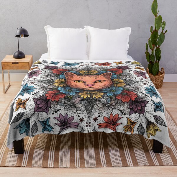 Item preview, Floral Mandala Art cat – Intricate Flower Mandala Design designed and sold by Anime9122.