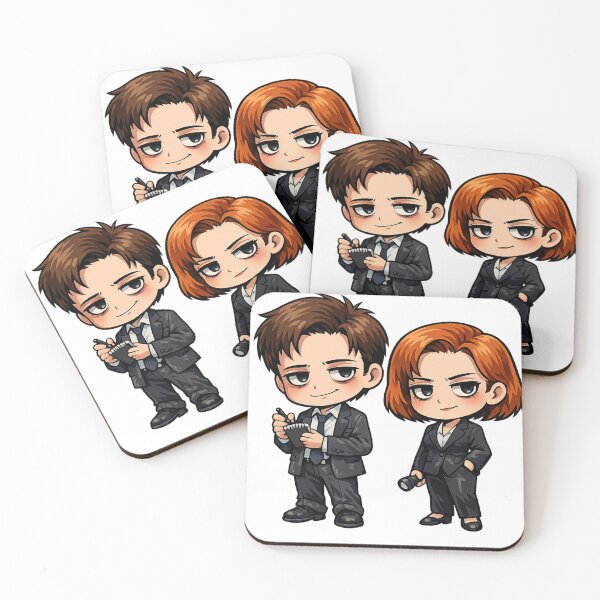 Item preview, Chibi Paranormal Investigators Duo Cute Creepy Cartoon Agents designed and sold by Sonic Nova Studios.