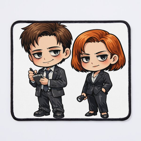 Item preview, Chibi Paranormal Investigators Duo Cute Creepy Cartoon Agents designed and sold by Sonic Nova Studios.