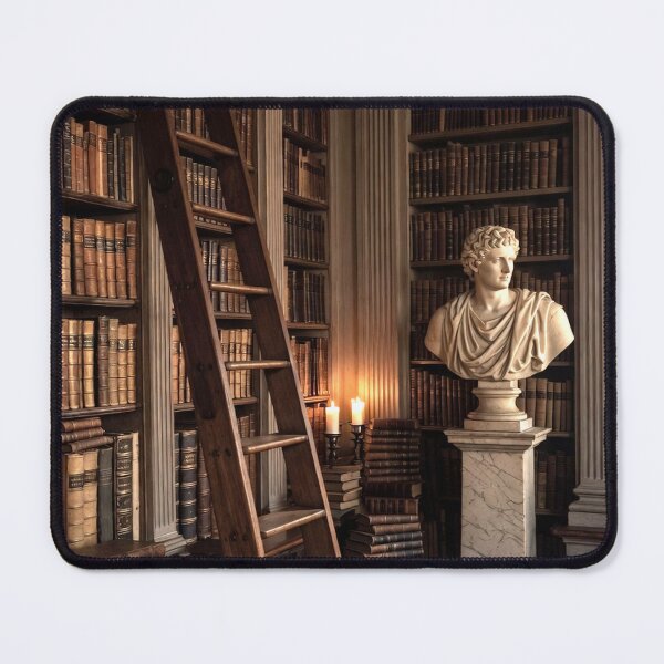 Item preview, Antique Library Ladder — Dark Academia Library Interior Art designed and sold by semenol.