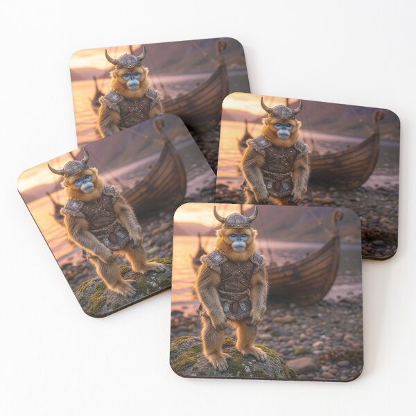 Item preview, Golden Snub-Nosed Monkey Viking Hits the Shore designed and sold by Tridentulus.