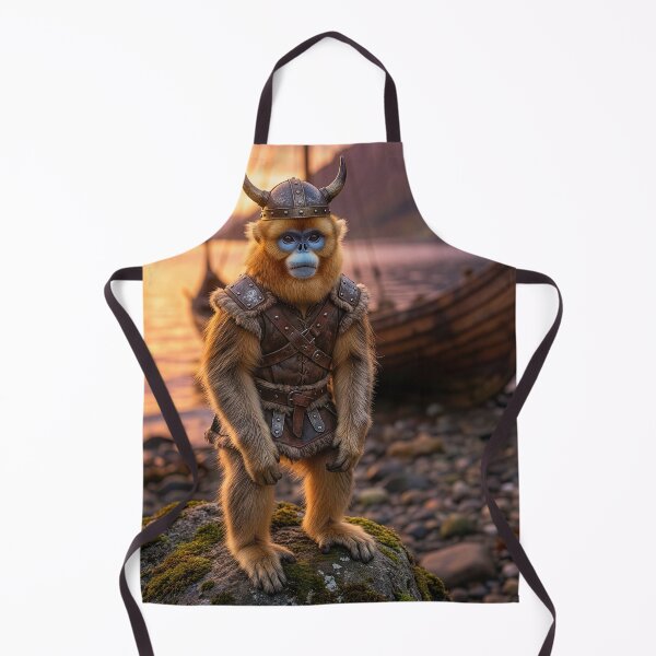 Item preview, Golden Snub-Nosed Monkey Viking Hits the Shore designed and sold by Tridentulus.
