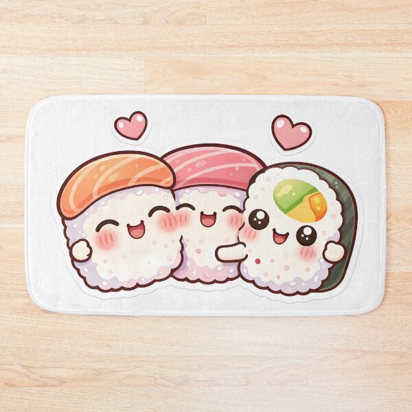 Item preview, Cute Kawaii Sushi Roll – Japanese Food Lover Sticker designed and sold by DesignEG.