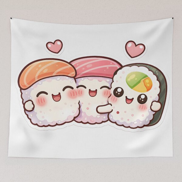 Item preview, Cute Kawaii Sushi Roll – Japanese Food Lover Sticker designed and sold by DesignEG.