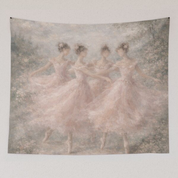 Item preview, Coquette Aesthetic Vintage Oil Painting Of Ballerinas  designed and sold by DalilahMeadows.