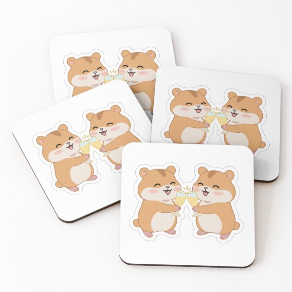 Item preview, Cute Hamster Cheers Sticker - Kawaii Toasting Hamsters - Celebration Animal Cartoon - Friendship Love Cute Gift designed and sold by pn_terest.