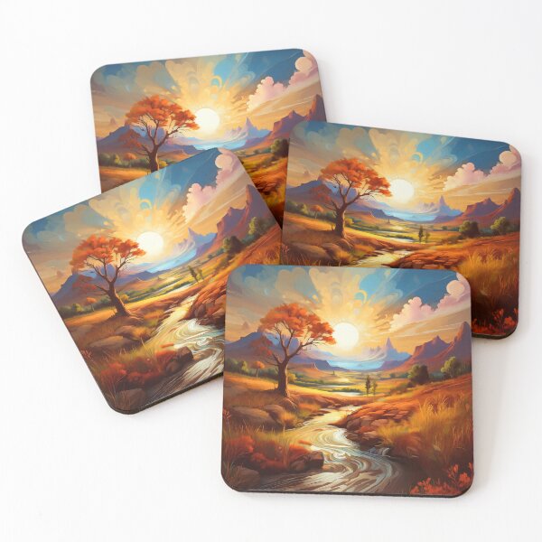 Item preview, Sunset Over Serene River Landscape designed and sold by SalonOfArt.