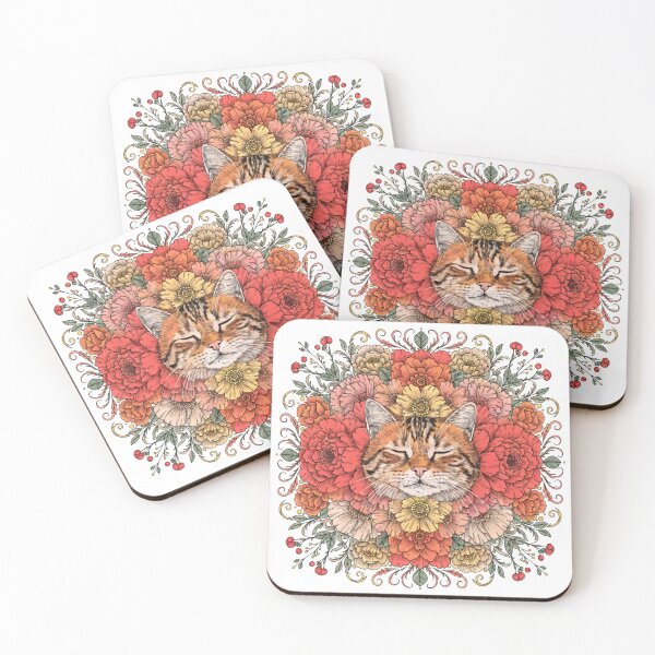Item preview, Floral Mandala Art cat – Intricate Flower Mandala Design designed and sold by Anime9122.