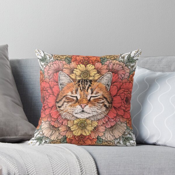 Item preview, Floral Mandala Art cat – Intricate Flower Mandala Design designed and sold by Anime9122.