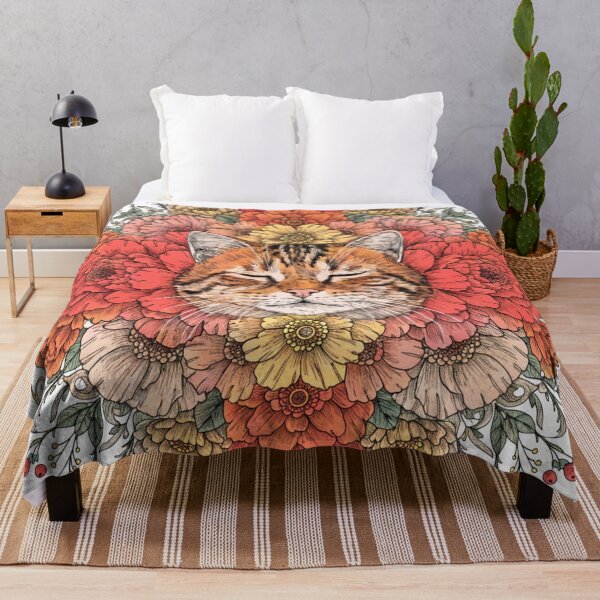 Item preview, Floral Mandala Art cat – Intricate Flower Mandala Design designed and sold by Anime9122.