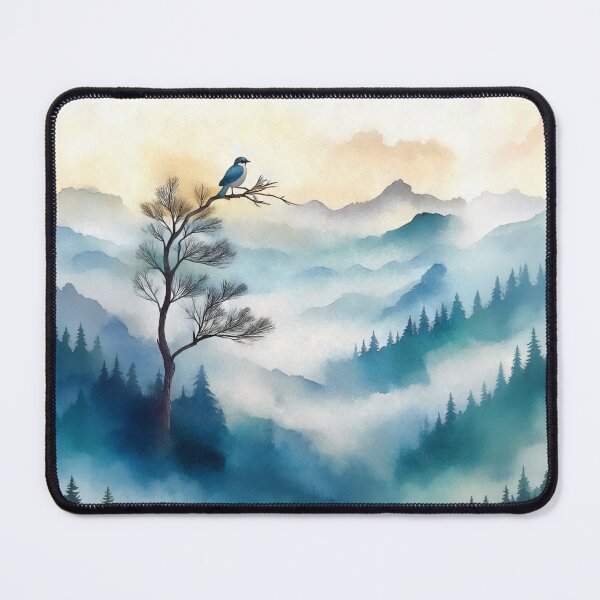 Item preview, Birdseye View Misty Mountains designed and sold by SalonOfArt.