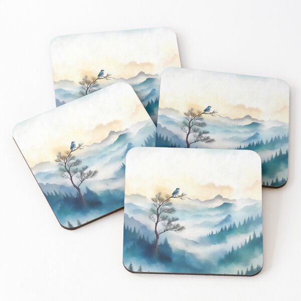 Item preview, Birdseye View Misty Mountains designed and sold by SalonOfArt.