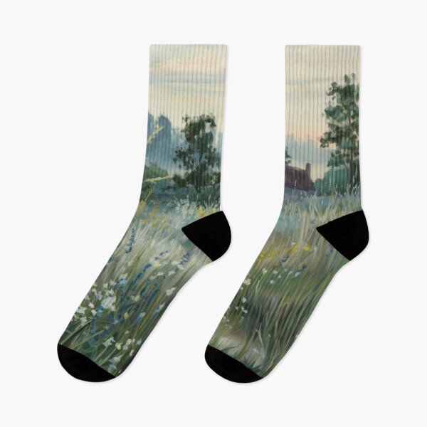 Item preview, French Countryside Landscape Painting, Wildflower Meadow Art, Provence Style Wall Art, Impressionist French Field Decor designed and sold by CARRAANN.