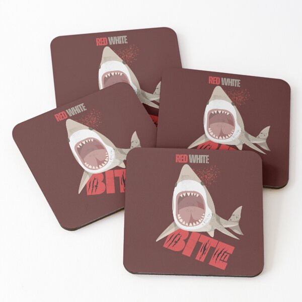 Item preview, Red White Bite Shark T-Shirt – Funny Patriotic Shark Attack Graphic, Summer Beach Humor Tee, Bold Ocean Predator Design designed and sold by HOUSE OF TIST.