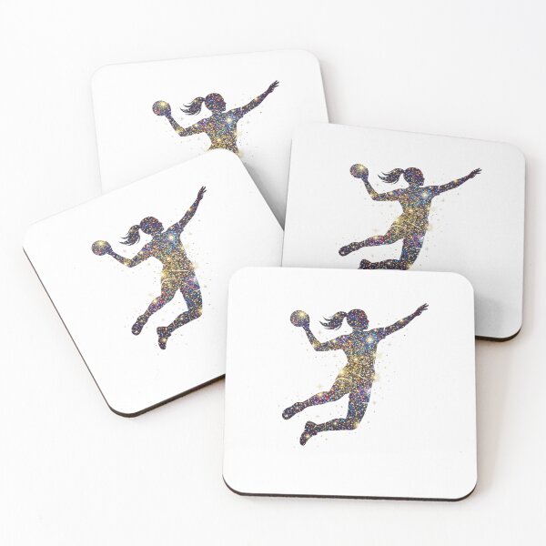Item preview, Glitter Galaxy Athlete – Girl Handball Star Silhouette designed and sold by SOUFIANE1991.