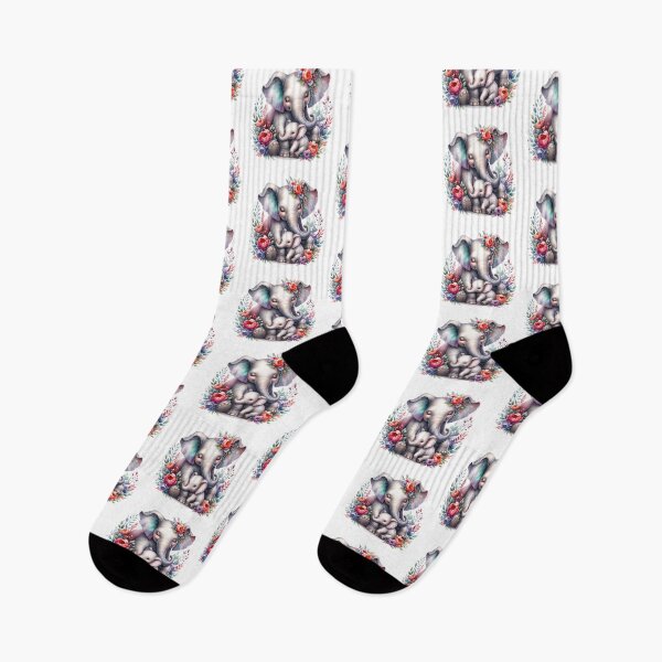 Item preview, Cute Mother Elephant and Baby Floral designed and sold by KrisGraphic45.