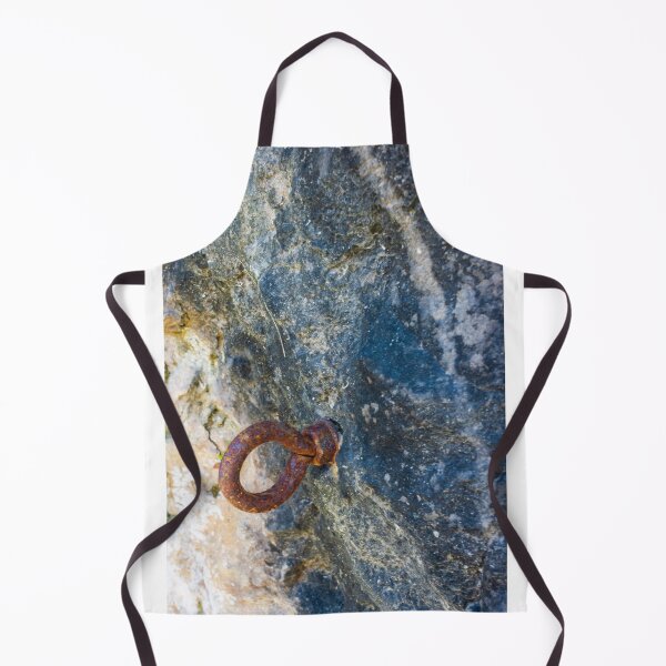 Item preview, Rusty Iron Ring Bolt Anchored in Weathered Rock Surface With Textured Stone Background designed and sold by Nmallia.