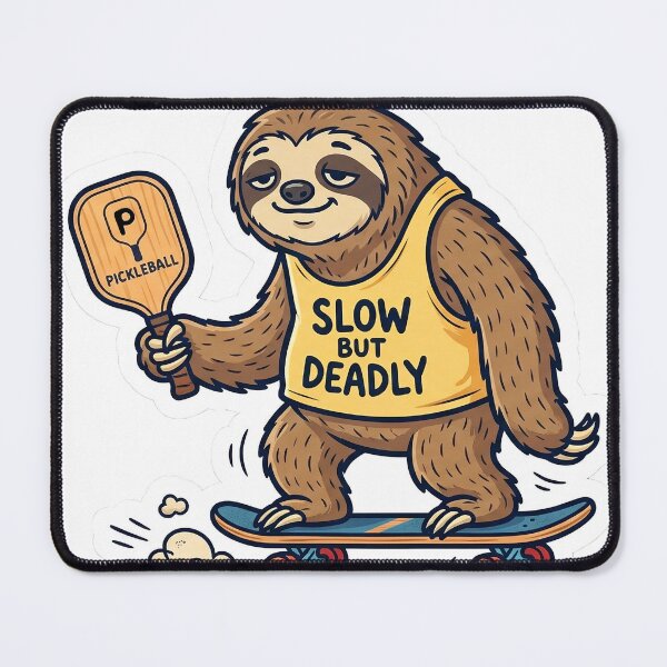 Item preview, Lazy Pickleball Player – “Slow but Deadly” on a Skateboard, Fun Sporty Design designed and sold by Golden Chaos.
