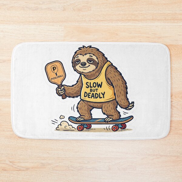 Item preview, Lazy Pickleball Player – “Slow but Deadly” on a Skateboard, Fun Sporty Design designed and sold by Golden Chaos.