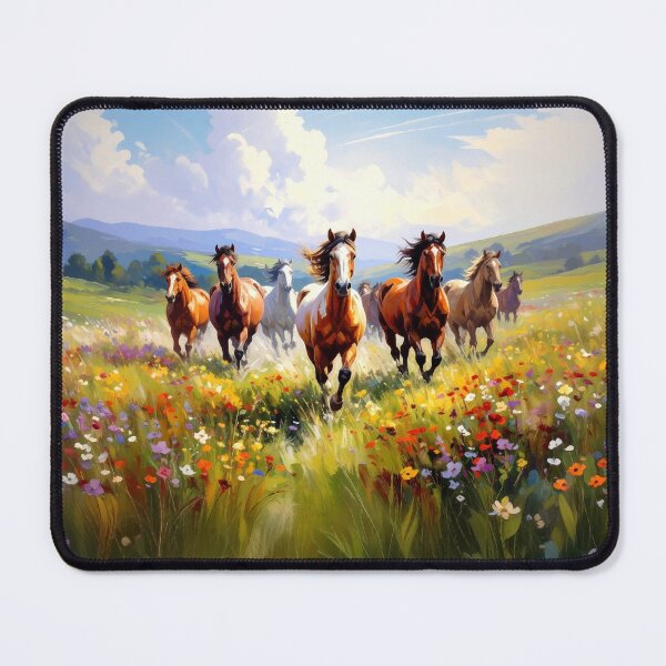 Item preview, Wild Horses Wildflower Meadow designed and sold by SalonOfArt.
