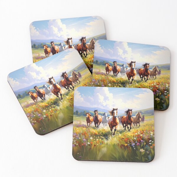 Item preview, Wild Horses Wildflower Meadow designed and sold by SalonOfArt.