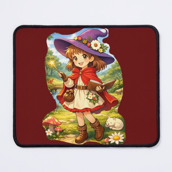 Item preview, Kawaii Little Witch in the Magic Forest – Cute Fantasy Illustration designed and sold by chromyral-creations.