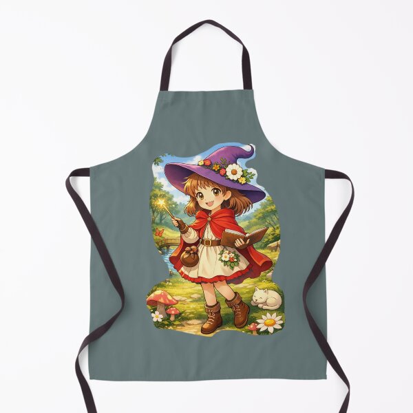 Item preview, Kawaii Little Witch in the Magic Forest – Cute Fantasy Illustration designed and sold by chromyral-creations.