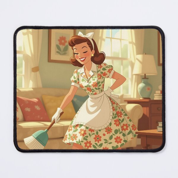 Item preview, Spring cleaning dusting workout housewife cartoon scene designed and sold by Ponted.