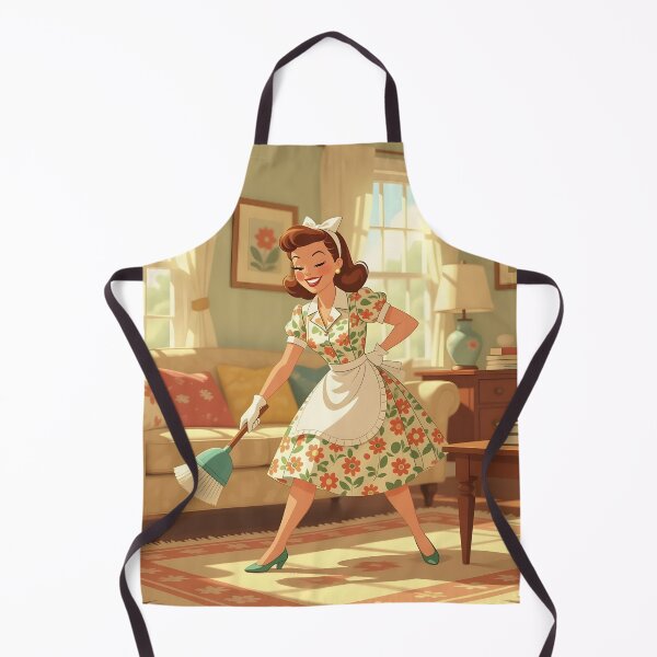 Item preview, Spring cleaning dusting workout housewife cartoon scene designed and sold by Ponted.