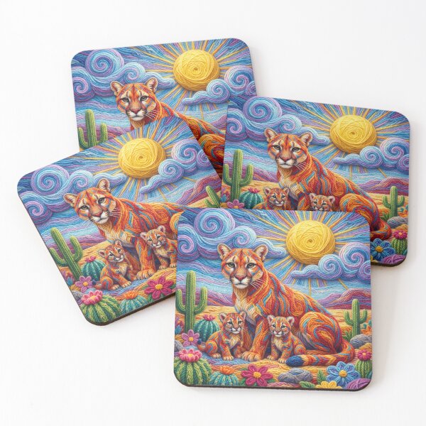 Item preview, Yarn Mountain Lion and Yarn Cubs  designed and sold by Tridentulus.