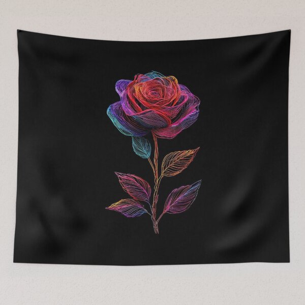 Item preview, Vibrant Neon Rose: Electric Line Art Design designed and sold by Siriusvibes.