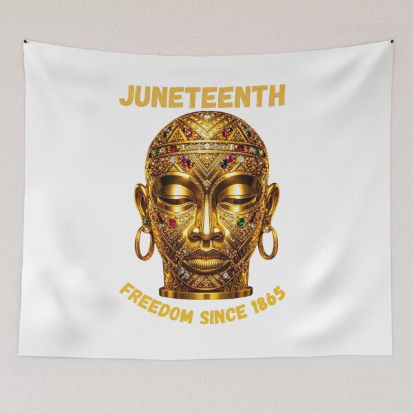 Item preview, Juneteenth Freedom Since 1865 – African Gold Mask Art, Black Heritage Pride Design designed and sold by ArtSpark Studio.