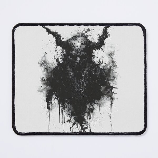 Item preview, Horned Demon Occult Blackwork Gothic Horror Art (WHITE) designed and sold by MorbidDreams.