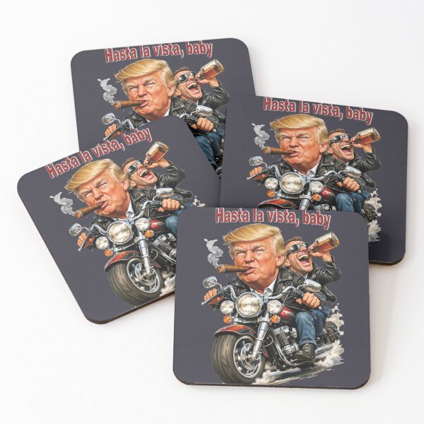 Item preview, Trump en motocicleta con Macron, viaje por carretera - ¡Hasta la vista, baby! designed and sold by Alan-David.