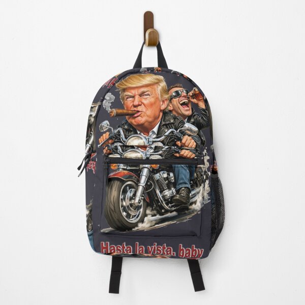 Item preview, Trump on a Motorcycle with Macron, road trip - Hasta la vista, baby! designed and sold by Alan-David.