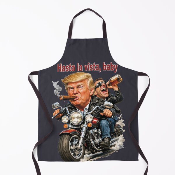 Item preview, Trump on a Motorcycle with Macron, road trip - Hasta la vista, baby! designed and sold by Alan-David.