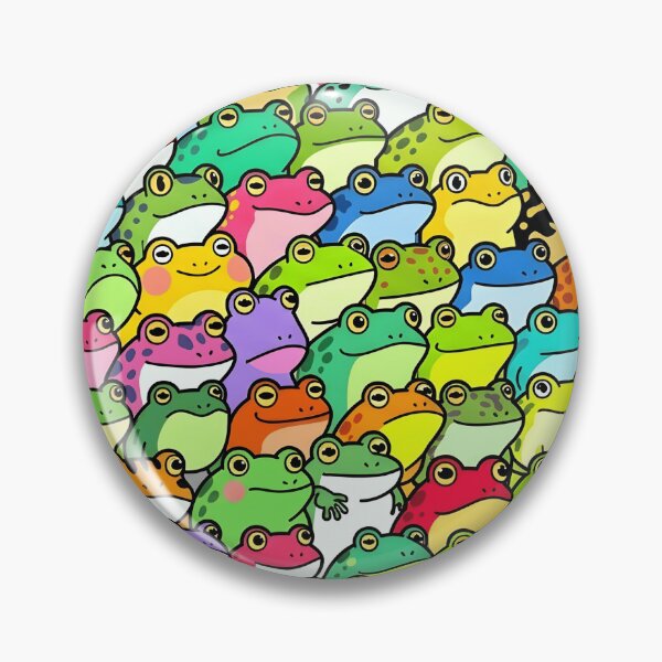 Item preview, Frog Heads Pattern - Kawaii Frogs Seamless Vibrant Repeat Design designed and sold by WowDezign.