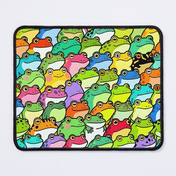 Item preview, Frog Heads Pattern - Kawaii Frogs Seamless Vibrant Repeat Design designed and sold by WowDezign.
