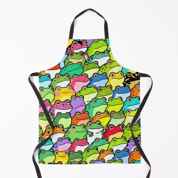 Item preview, Frog Heads Pattern - Kawaii Frogs Seamless Vibrant Repeat Design designed and sold by WowDezign.