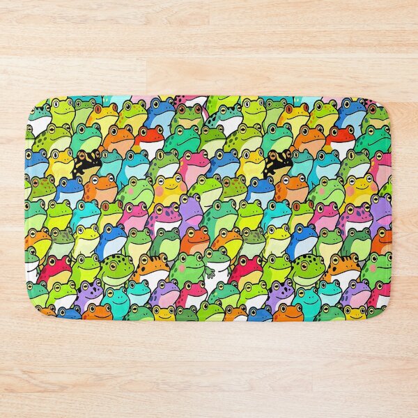 Item preview, Frog Heads Pattern - Kawaii Frogs Seamless Vibrant Repeat Design designed and sold by WowDezign.