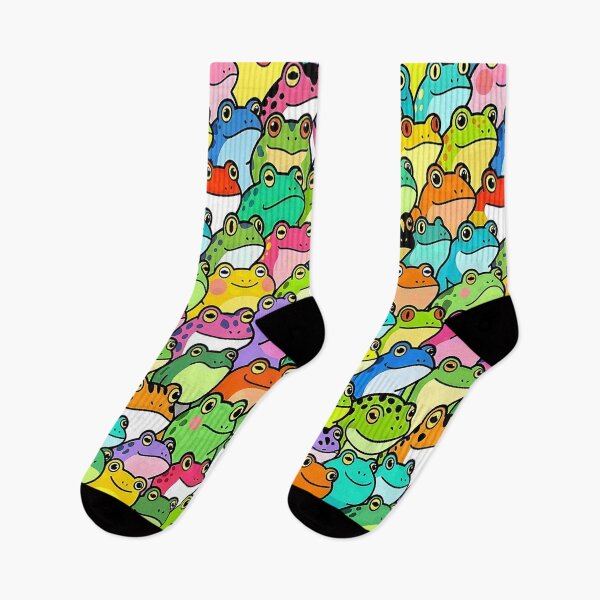 Item preview, Frog Heads Pattern - Kawaii Frogs Seamless Vibrant Repeat Design designed and sold by WowDezign.