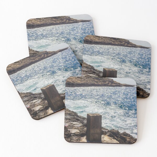 Item preview, Historic Coastal Watchtower On Rocky Headland Over Sparkling Blue Sea Under Sunny Sky And Clouds designed and sold by Nmallia.