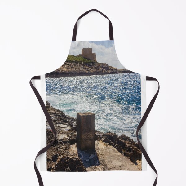 Item preview, Historic Coastal Watchtower On Rocky Headland Over Sparkling Blue Sea Under Sunny Sky And Clouds designed and sold by Nmallia.