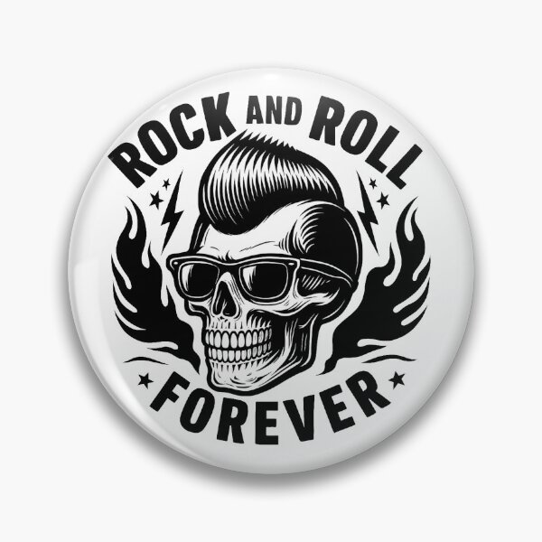 Item preview, Rockabilly Skull Rock and Roll Forever Retro Greaser Art designed and sold by Cat-butt-shirts.