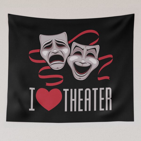 Item preview, I Love Theater Comedy And Tragedy Masks designed and sold by fizzgig.