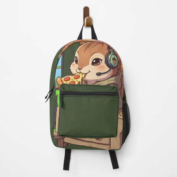 Item preview, Cute Squirrel Gamer Enjoying Pizza & Playtime - Chibi Gaming Session designed and sold by WalterAdd.