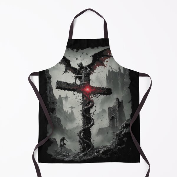 Item preview, Fallen Angel Crucifix Gothic Horror Religious Art (BLACK) designed and sold by MorbidDreams.