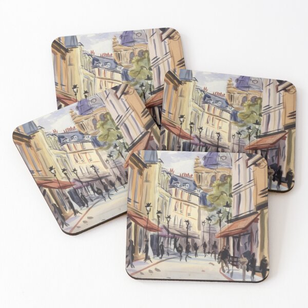 Item preview, Paris Street Painting, French City Wall Art, European Architecture Print, Impressionist frenchScene Decor designed and sold by CARRAANN.